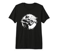 Hombre Violín Boy Sketch Fiddle Música barroca Camiseta Premium