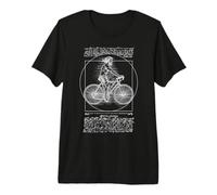 Hombre Vitruvio Bicicleta Ciclista Leonardo Da Vinci Ciclismo Camiseta Premium