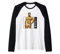 Hombre Woof Beefcake Bear Retro Orgullo Gay Queer Masculinidad Arte Camiseta Manga Raglan