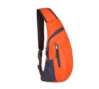 Hombre y mujer Color sólido con cremallera plegable Bolsillo en el pecho de un solo hombro Bolso de hombro Bolsa de deporte al aire libre Bolso bandolera mujer uziert (naranja, talla única)