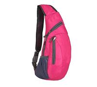 Hombre y Mujer Color Sólido con Cremallera Plegable Bolsillo en el Pecho Hombro Individual Bandolera Bolsa de Deporte Bolsa de Hombro al Aire Libre Bolso Bolso Mujer Uziert (Rojo, Talla Única)