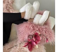 Hombre y Mujer Piel de Cordero Zapatillas Bettschuhe Búsqueda Blanco Suela Cuero