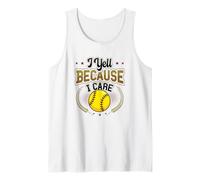 Hombre Yell Because I Care Softball Dad Camiseta sin Mangas