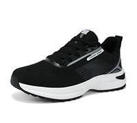 Hombre Zapatillas de Deportes Multisports Outdoor Zapatillas Deportivas Gimnasio Casual Running Fitness Sneakers,Negro,45EU