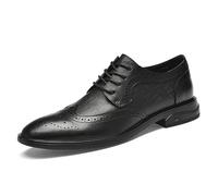 Hombre Zapatos Derby Dos Tonos - Detalle Brogue Con Cordones Vestido Formal Calzado for Boda Negocios Casual Negro Caqui Gris(Schwarz,42 EU)