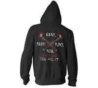 Hombre Zip Hoodie Walking, Dead Eeny Meeny Miny Moe. You Are It ! Negan - Negro, L