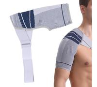 Hombrera para hombres y mujeres, manga de compresión de hombro transpirable ajustable para aliviar el dolor del manguito rotador desgarrado, prevención de dislocaciones de cepas, L/XL