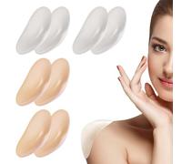 Hombreras invisibles para mujer, hombreras de silicona autoadhesivas, cómodas y reutilizables, 8 piezas, transparente y color piel