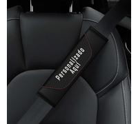 Hombreras para Cinturón de Seguridad Coche - Fundas y Almohadillas Personalizables - Cubre Cinturones Transpirables para Niños y Adultos con Detalles en Fibra de Carbono (Negro)