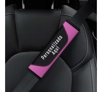 Hombreras para Cinturón de Seguridad Coche - Fundas y Almohadillas Personalizables - Cubre Cinturones Transpirables para Niños y Adultos con Detalles en Fibra de Carbono (Rosa)