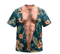 Hombres 3D Impreso Camisetas Divertido 3D Muscle T-shirt Hombres Verano Manga Corta Fitness Tee Cool Streetwear Impresión Muscle Falso Tops Tops Abdominales Hombre, Z2*light Ashy, XXL
