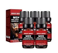 Hombres Agrandando Aceite Esencial, Mejora Sexual Erección Aceite de crecimiento del pene Más largo Pene Grueso Energía Masaje Aceite Esencial Energía Hombres para el Cuidado Retraso 10ml (5PCS)
