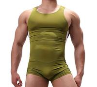 Hombres Body Deportes Gimnasio Atlético Supporters Undershirts Boxers Lucha Libre Singlets Monos Maillot - verde - Medium