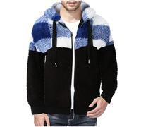 Hombres Camisa Chaqueta Cuadros de Franela a Gruesos Forro Felpa con Capucha Hombres Sherpa Fleece Cuadro Forrada Chaqueta de Invierno Forro Polar Abrigo Casuales a Cuadros con capucha para Hombre