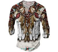 Hombres Camiseta 2026 India Impresión Digital 3D Camisa Casual Camisa Camiseta de Manga Larga Para Hombre Algodón Oversize Camiseta Blanca, Blanco, XS