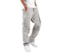 Hombres Casual Cintura Color Deporte Sombrero Tejido Bolsa Pie Cuerda Pantalones Sólidos Callejero Cargo Tie Hombres Pantalones Cargo, Blanco, L