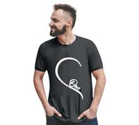 Hombres Casual Simple Color Sólido Cuello Redondo Manga Corta Camiseta Divertida Impresión Letra Manga Corta Camiseta Top Top Camiseta de Encaje Mujer, gris oscuro, L
