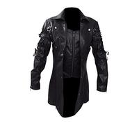 Hombres Chaqueta de Cuero Vintage Biker Motocicleta Cremallera Manga Larga Abrigo Top Blusas Chaqueta Negra Hombre Invierno