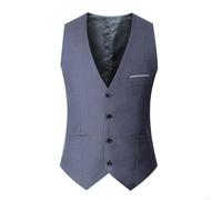Hombres Cuello en V Sin Mangas Color Sólido Cintura Ajustable Traje de Negocios de un solo pecho Chaleco Para Ocio Citas Compras Fiesta Negro Talla L (3XL Gris)