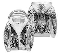 Hombres de invierno con capucha túnica Vikingo Odin Zip sudadera con capucha de longitud media Parka Nórdico Casual Abrigo Chaqueta de imitación de cachemira Capa con capucha(Viking paeka hoodie,5XL)