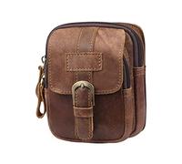 Hombres Fanny Pack Vintage Campo de Viaje de Cuero Bolsillo de teléfono móvil Bum con Hebillas Marrones al Aire Libre Sports Top Celebide Cinturón de Cintura con esmerza esbelta.