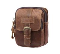 Hombres Fanny Pack Vintage Campo de Viaje de Cuero Bolsillo de teléfono móvil con Bolso de cinturón de teléfono marrón marrón