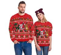 Hombres Feliz Navidad 3D Imprimir Novedad Navidad Navidad Jersey de Manga Larga Jersey Santa Claus Divertido Jesús Sudaderas de Navidad