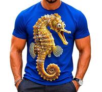 Hombres Feroz Lobo 3D Todo sobre impresión Camiseta Realista Animal Salvaje gráfico Manga Corta Cuello tripulación Novedad tee Casual Vacaciones de Verano Top