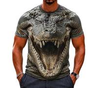 Hombres Feroz Lobo 3D Todo sobre impresión Camiseta Realista Animal Salvaje gráfico Manga Corta Cuello tripulación Novedad tee Casual Vacaciones de Verano Top