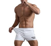 Hombres Gimnasio Culturismo Rutina de Ejercicio Men Pantalones Cortos Algodón Style A Blanco, 3 Inseam Thin Fabric Without Pockets L