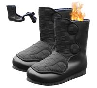 Hombres Mujer Ajustable Botas Turgente Pies Pantufla, Anciano Cómodo Zapatos, Diabético Obesidad Zapatillas para Pies Hinchados Men Black 42