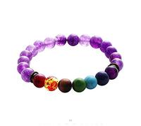 Hombres Mujeres 7 Chakra Mezcla de piedra Chakra Pray Mala Pulsera Lava Rock Cuentas de bricolaje Joyería Pulseras de equilibrio-2