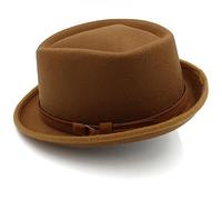 Hombres Mujeres Diamond Top Pork Pie Sombreros Fedora Sunhat Trilby Caps Jazz Party Travel Outdoor Winter Tamaño EE. UU. 7 1/4 UK L (Color : Caqui)
