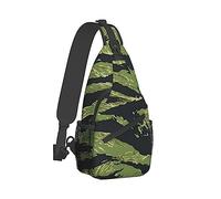 Hombres Mujeres Sling Bag Mochila Vietnam Tiger Stripe Green Black Camo Art Gym Bags Saco Mochila al aire libre Mochila multipropósito antirrobo Carry On Bag, Compact Shoulder Chest Crossbody Bag