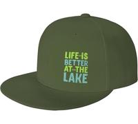 Hombres Mujeres Sombrero De Béisbol La Vida Es Mejor En El Lago. Sombrero Snapback Vintage Gorra De Béisbol Clásica Protección Solar Gorras para Pesca Viaje Camionero