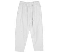 Hombres Musulmanes Pantalones Poliéster Algodón Estilo Suelto con Cintura Banda Elástica Pantalones Afganos Ropa(XXL-Blanco)