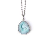 Hombres natural negro gris mapa piedra colgante collar regalo de la joyería gema real energía collar de cadena de piedra de la suerte mujeres-5. Cristal de cuarzo C_45cm