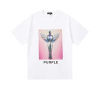 Hombres Negro Camiseta De Manga Corta, Llamativo Iridescente Ángel-como Figura Letras Gráficas, Relajado Ajuste Cuello De La Tripulación Diseño, Estilo Streetwear Moda Top para Todos-color04||s
