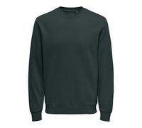 Hombres O&S Sudadera Básica Ajuste Regular Suéter Manga Larga Jersey Camisa Sin Capucha ONSCERES, Color:Verde-4, Size:XL