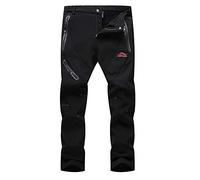 Hombres Pantalones de Softshell Transpirable Fleece Lined, Impermeable Pantalones de Montaña, Aire Libre Pantalones de Mantener Caliente, Pantalón da Senderismo y Trekking, Talla L EU (AS 2XL)