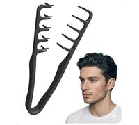 Hombres Peines, Texturizador Upgraded de Volumen con Diseño de 3 Púas para Hombre y Mujer - Peine de Nailon Flexible para Elevar la Raíz y Definir el Estilo - Salon Pro - Negro
