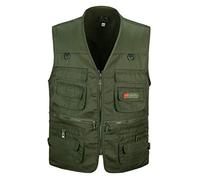 Hombres Pesca Chaleco de trabajo Fotografía al aire libre Gilets Chaqueta de camping Multifunción Vest,Hombre Gilet al aire libre Bolsillos de múltiples bolsos para turismo Camping Viajar Caza