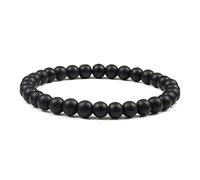 Hombres Piedra de lava Parejas Pulseras de distancia Piedra natural Blanco Negro Yin Yang Brazaletes con cuentas para mujeres Amigo Pulsera-negro mate