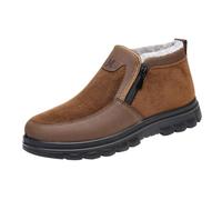 Hombres Primavera e Invierno Tamaño Grande Plus Terciopelo Más Grueso Parte Inferior Lateral Cremallera Informal Suave Parte Inferior Ligera Caliente Botas de Nieve Frías Zapatos Calzoncillos Hombre