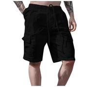 Hombres Primavera Y Verano Pantalón Casual Todo Color Sólido Pintura Suelta Tallas Grandes Pantalones Playa Bolsillos Cortos Bermudas Hombre PantalóN Corto Vaquero Running E505
