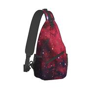 Hombres Sling Shoulder Backpack Packable Transpirable Hombro Pecho Crossbody Bag Galaxy Space Star Red Art Multiusos Backpacking Bookbag con correa ajustable para el hombro