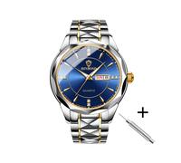 (hombres slv oro azul)Nuevos conjuntos de relojes para él y para ella impermeable acero inoxidable cuarzo