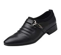 Hombres Smart Monk Brogues Single Strap Slip on Schnalle Loafer Plain Toe Oxford Leder mit Holzabsatz Herrenschuhe Business Schuhe Freizeitschuhe Lässige Bootsschuhe Doppelschnalle Lace Up Delantal