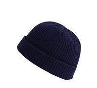 Hombres Sombreros Elegante Sombrero de Moda Cálido Unisex Sólido Punto Casual Invierno Grueso Color Todo Gorra 47 Hombres, azul oscuro, Talla única