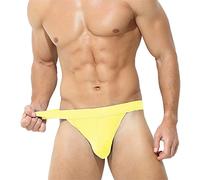 Hombres String Bale Hombres Ropa Interior Gay Cómodo Cuerdas Masculinas Calzoncillos Eróticos Transpirables Microfibra Libertad de Movimiento para Deportes y Vida Diaria 2025, amarillo, L